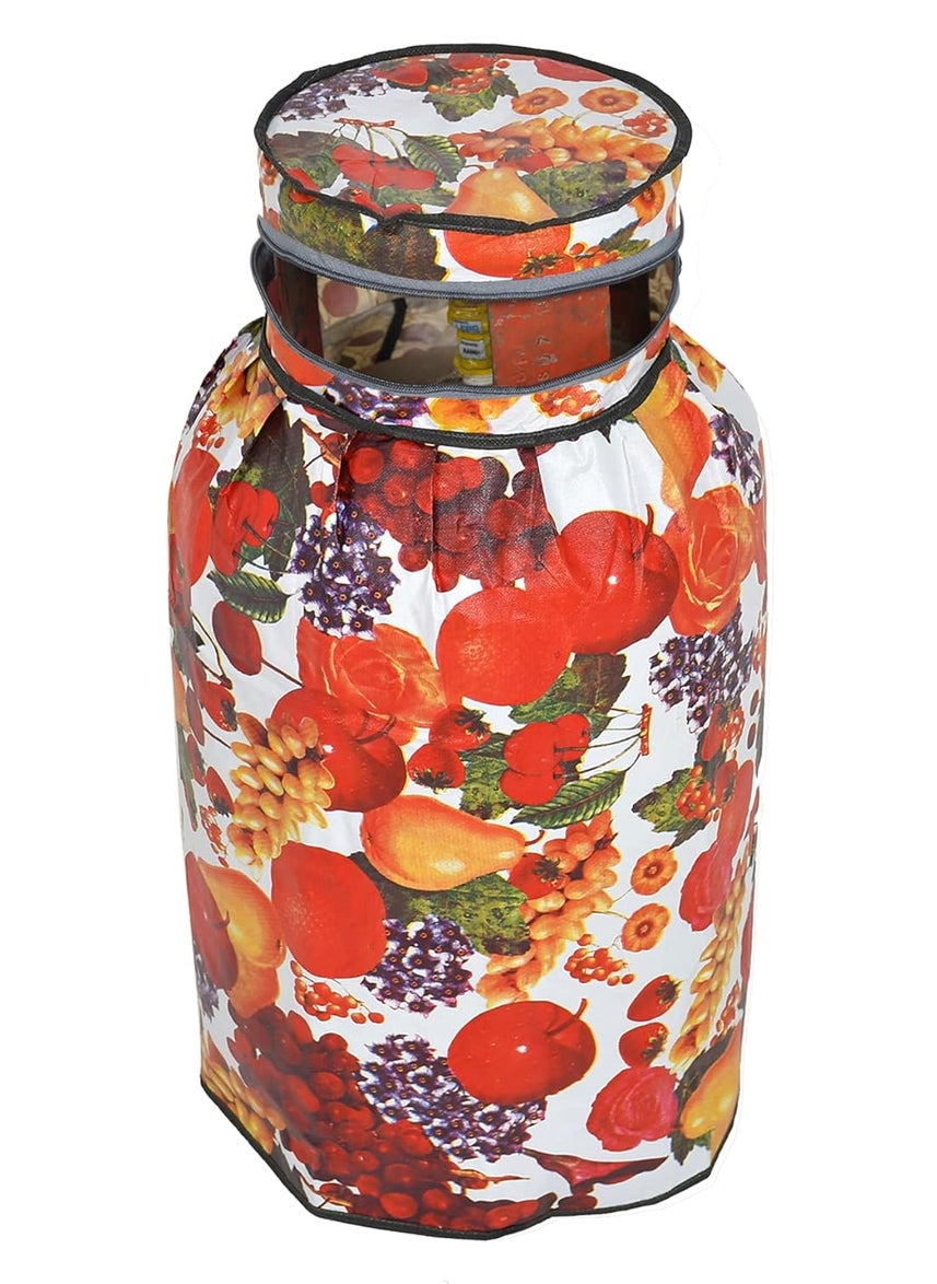 Kuber Industries Kuber Industries Fruit Printed StainDustWater Proof PVC Lpg Gas Cylinder Cover MulticolourHS43KUBMART25618  - Image 1