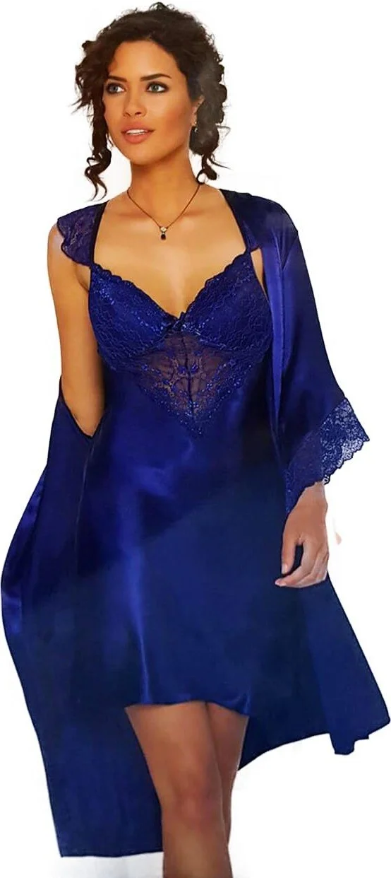 pierre cardin Midi Lace Dressing Gown and Nightgown Set 4240