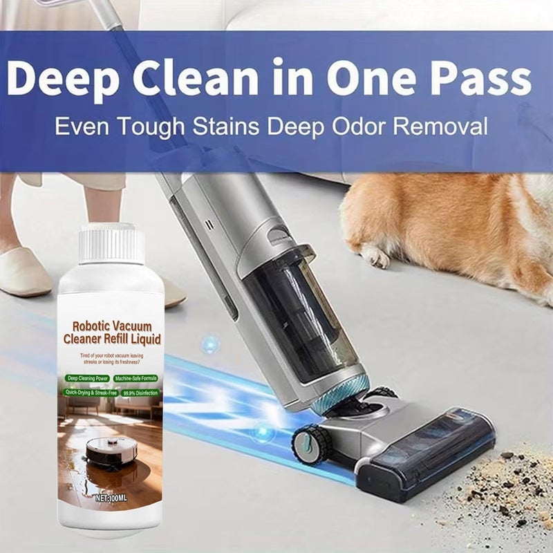 Floor Cleaning Solution – 100 ml Cleaning Liquid for Robot Vacuum Cleaner, Bathroom Tile Cleaner | for Wood, Tiles, Bathroom, Kitchen, Laminates, Laundry, Home Office, - Image 4