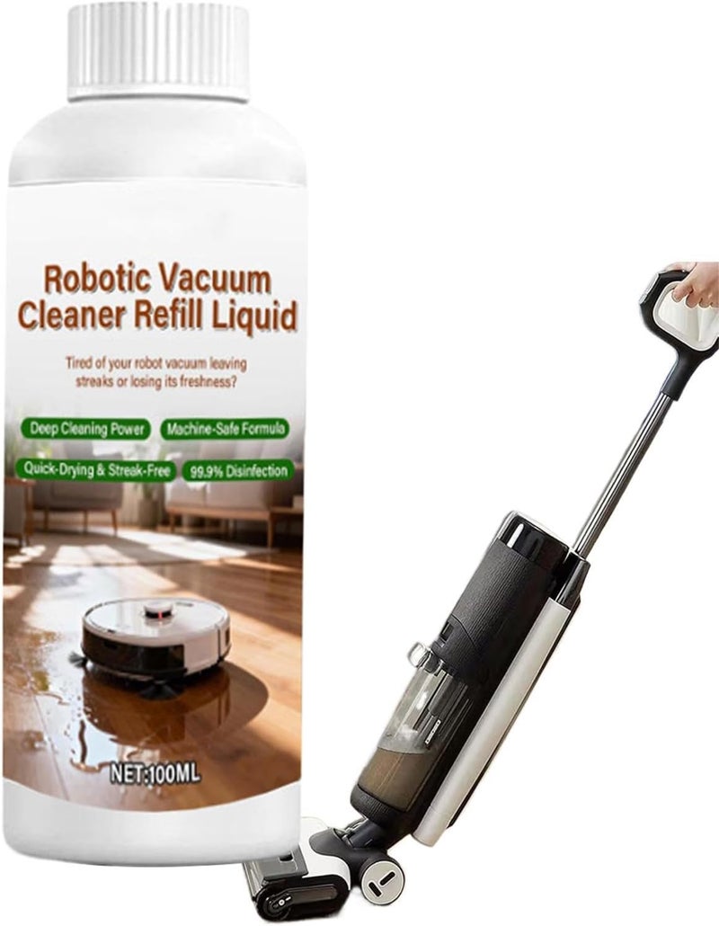 Floor Cleaning Solution – 100 ml Cleaning Liquid for Robot Vacuum Cleaner, Bathroom Tile Cleaner | for Wood, Tiles, Bathroom, Kitchen, Laminates, Laundry, Home Office, - Image 1