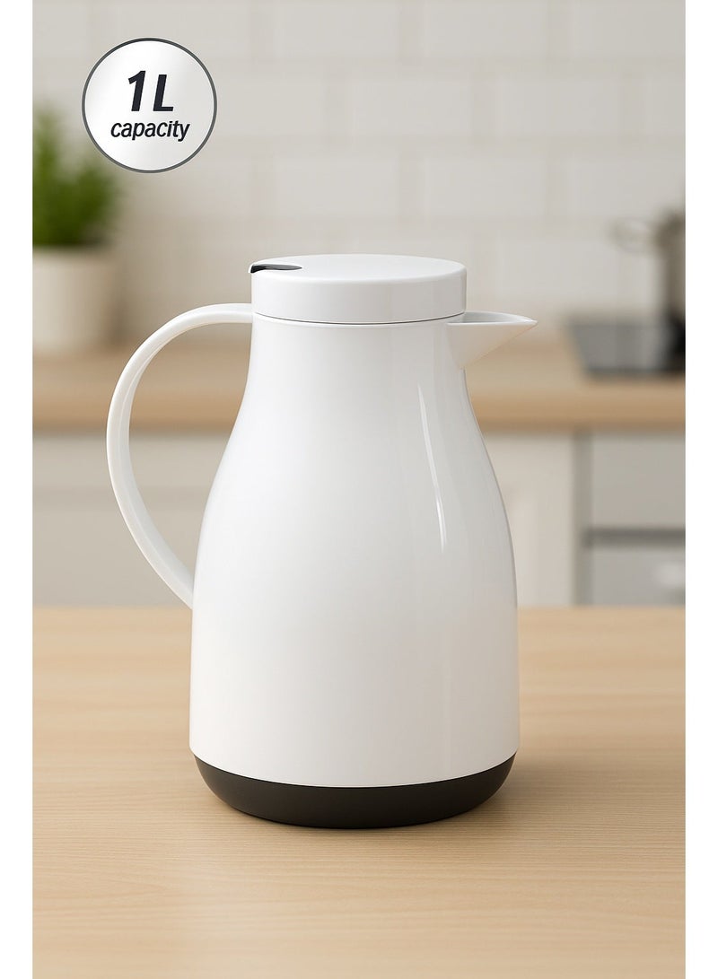 BASURRAH 1-Liter Thermal Flask – Elegant Design with Insulation Keeps Drinks Hot up to 12 Hours and Cold up to 24 Hours, Perfect for Coffee, Tea, and Cold Beverages at Home, Office, or Travel - Image 2