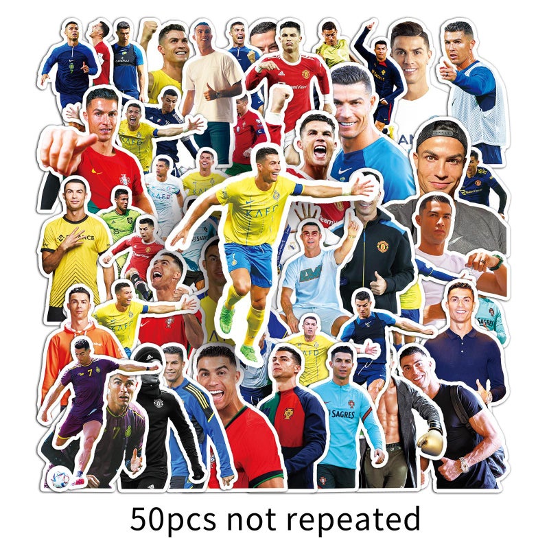 50 Ronaldo Stickers Football Sports Star Ronaldo Waterproof Decorative Water Cup Mobile Phone Case Computer Stickers - Image 1