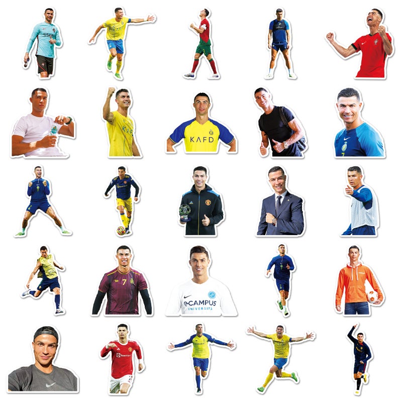 50 Ronaldo Stickers Football Sports Star Ronaldo Waterproof Decorative Water Cup Mobile Phone Case Computer Stickers - Image 4