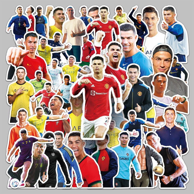 50 Ronaldo Stickers Football Sports Star Ronaldo Waterproof Decorative Water Cup Mobile Phone Case Computer Stickers - Image 2