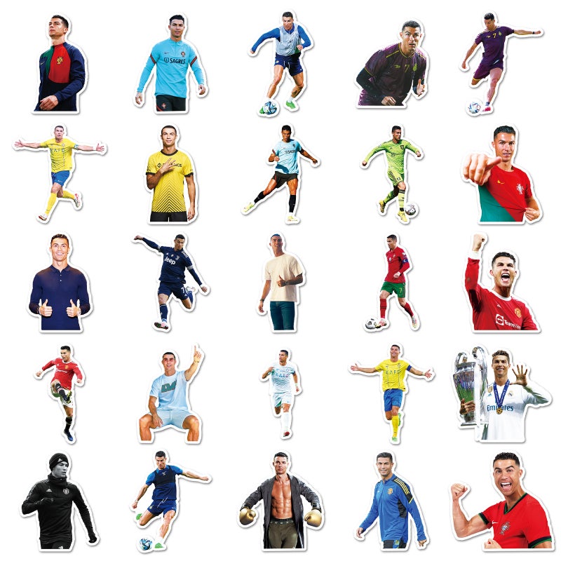 50 Ronaldo Stickers Football Sports Star Ronaldo Waterproof Decorative Water Cup Mobile Phone Case Computer Stickers - Image 5
