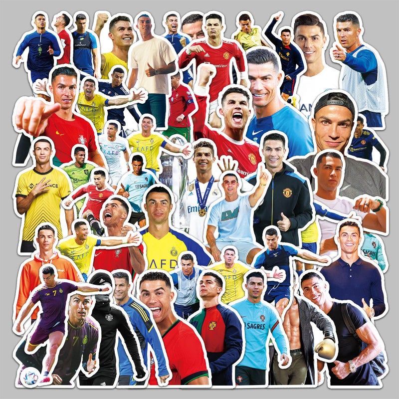 50 Ronaldo Stickers Football Sports Star Ronaldo Waterproof Decorative Water Cup Mobile Phone Case Computer Stickers - Image 3