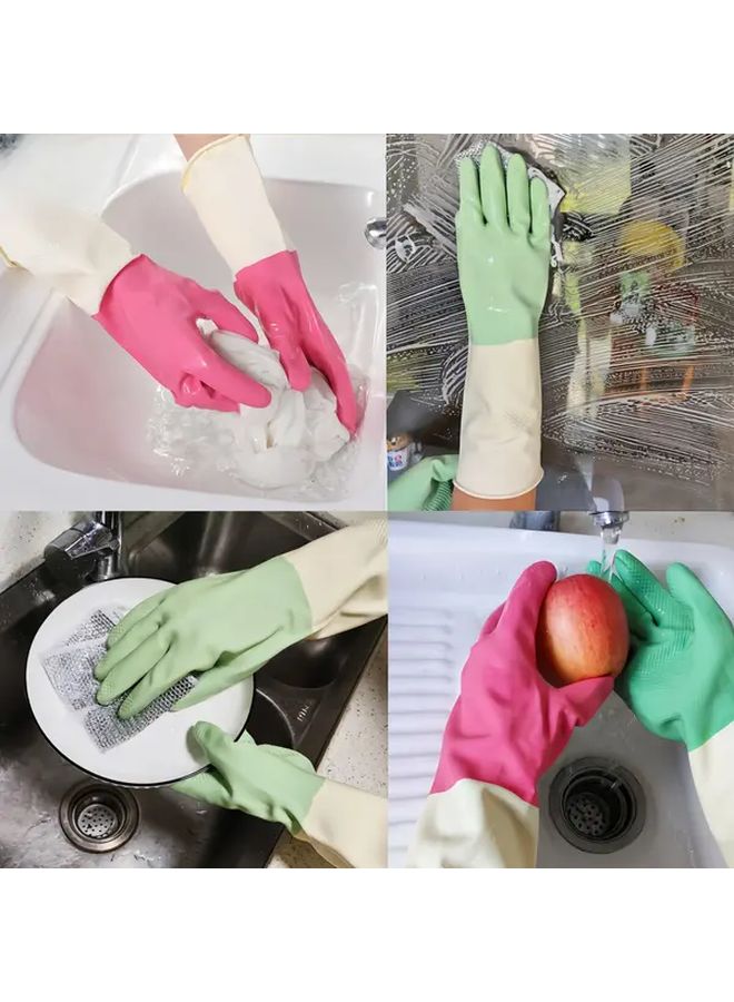 Rose Red Waterproof Silicone Rubber Gloves Non Slip Food Safe for Kitchen Bathroom Outdoor Car and Pet Care 1 Pair - Image 4
