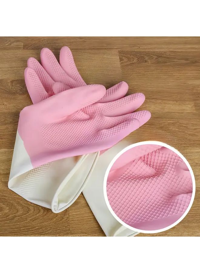 Rose Red Waterproof Silicone Rubber Gloves Non Slip Food Safe for Kitchen Bathroom Outdoor Car and Pet Care 1 Pair - Image 5