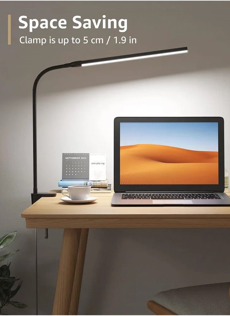 LOOPITYS - LED Single Head Reading Desk Lamp Foldable Swing Arm Table Lamp with Clip Dimmable Workstation Office PC Eye Protection… - Image 1
