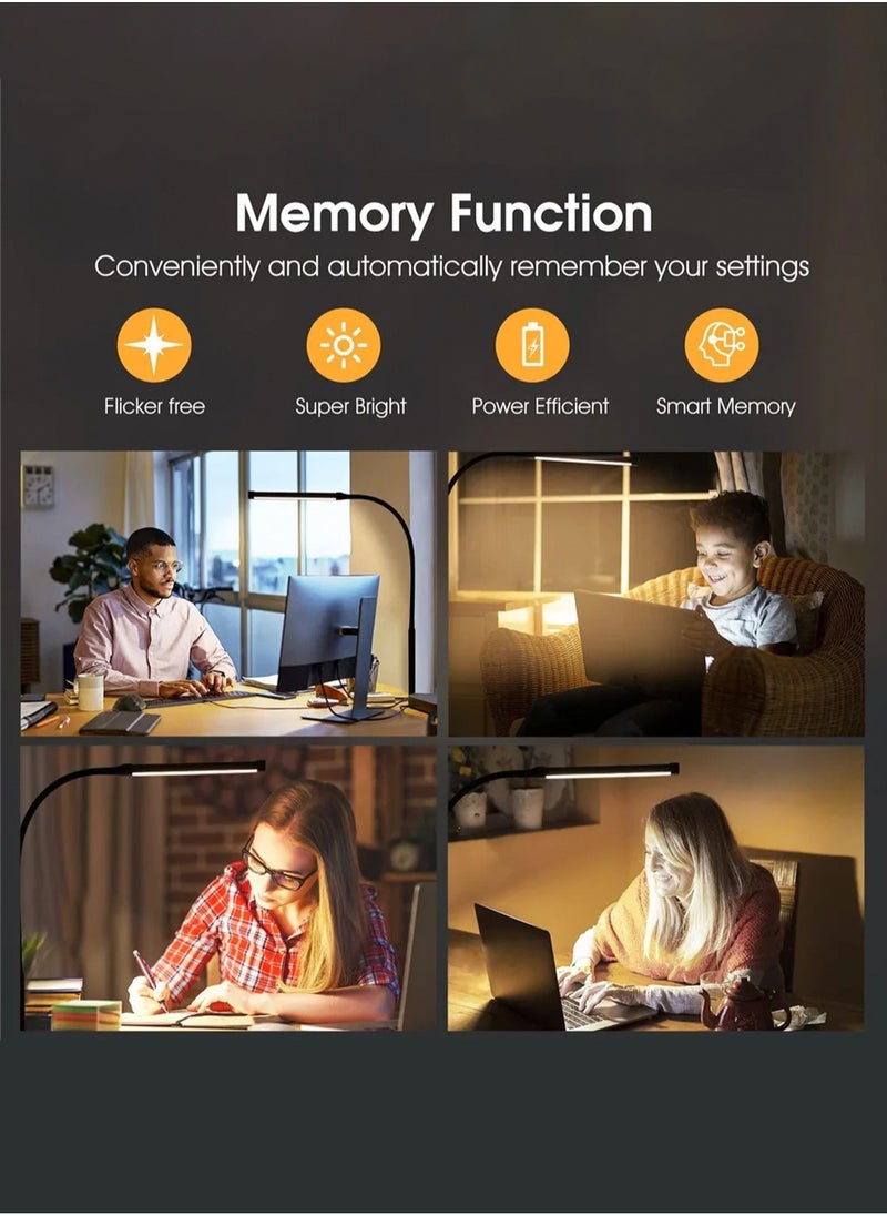 LOOPITYS - LED Single Head Reading Desk Lamp Foldable Swing Arm Table Lamp with Clip Dimmable Workstation Office PC Eye Protection… - Image 1