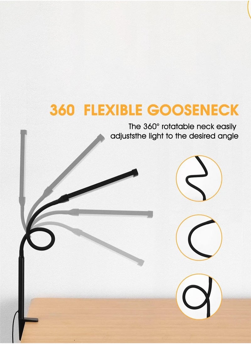 LOOPITYS - LED Single Head Reading Desk Lamp Foldable Swing Arm Table Lamp with Clip Dimmable Workstation Office PC Eye Protection… - Image 1