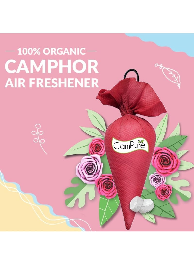 Mangalam Campure Camphor Cone (Rose) Pack of 2-100% Organic | Air Freshener for Car, Wardrobe, Office Cabin's, Drawers, Travel Bag & Bathroom  - Image 2