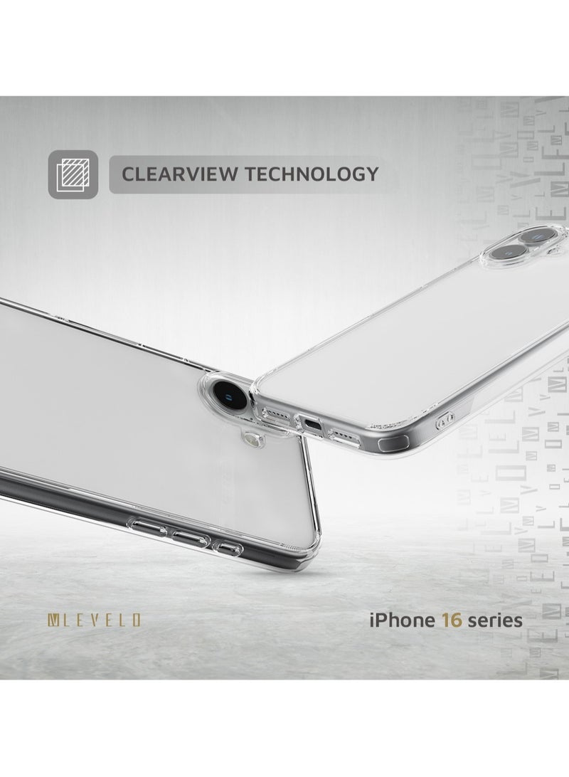 LEVELO iPhone 16 Plus Case Clara Clear Back cover/Clearview Technology / Scratch Resistance / Impact-Resistance - Clear - Image 3