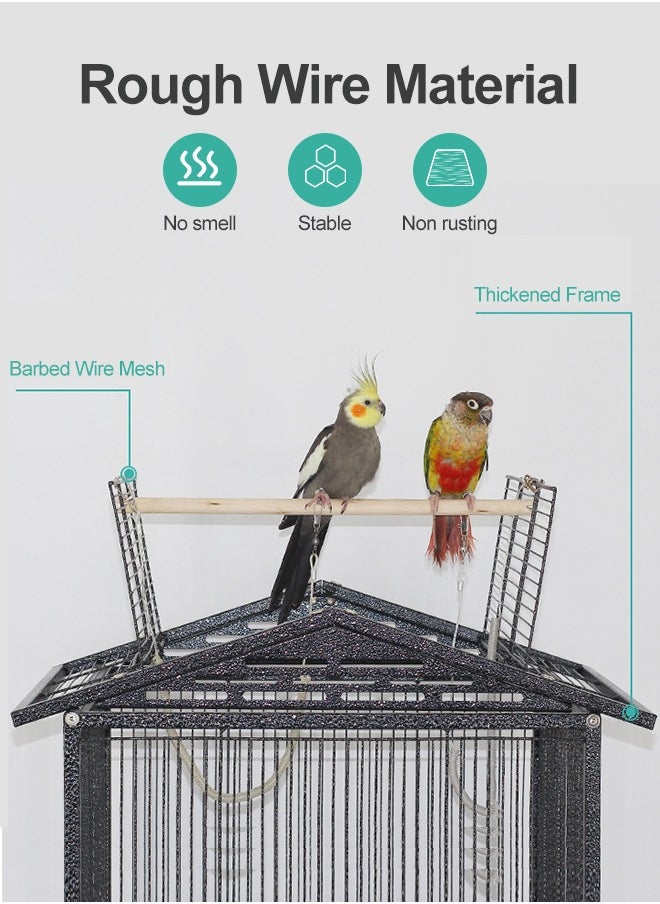 Bird Cage Large Luxury Parrot Cage Portable Bird Carrier Cage with Rolling Stand