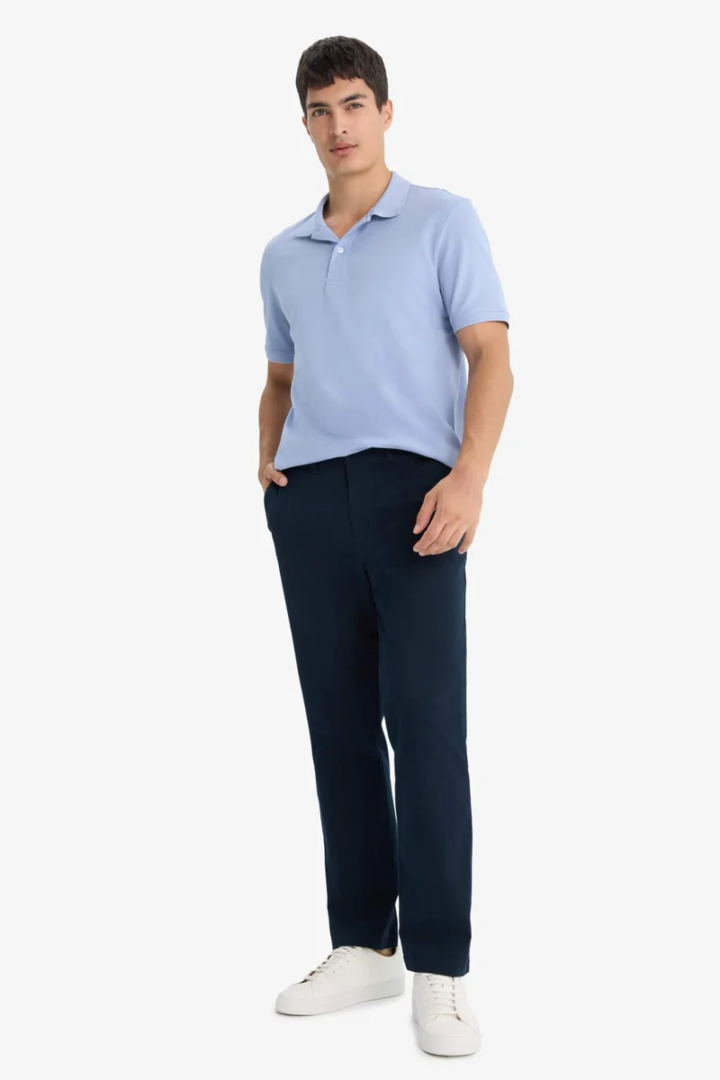 ديفاكتو Regular Fit Polo Collar Pique Short Sleeve Polo T-Shirt