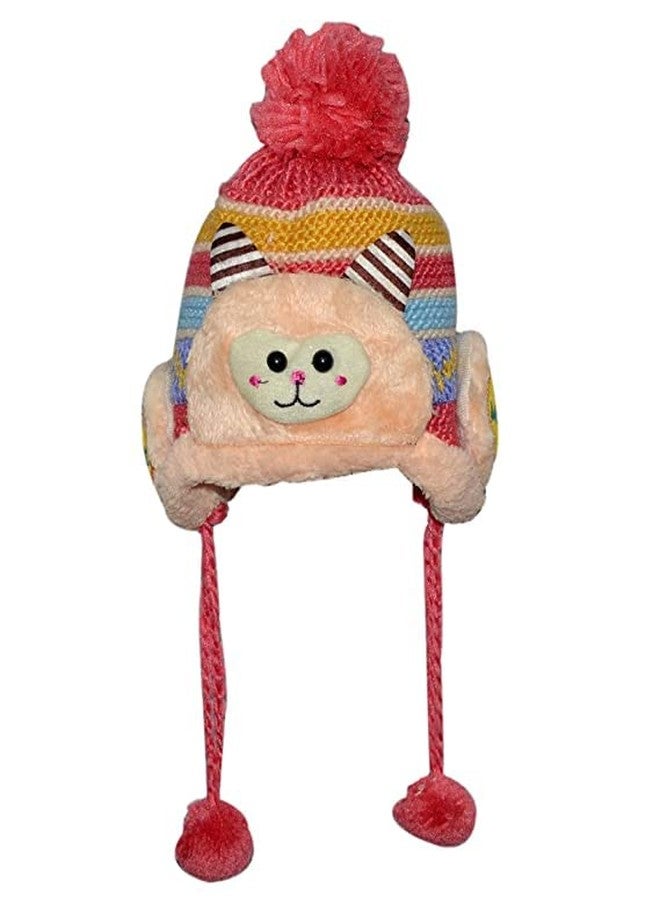 CHACKO Woolen Baby Winter Cap for Boys & Girls Winters Cute Ear Muffs/Ear Warmer for Girls_Pink (1-6 Year Pack of 1) - Image 1