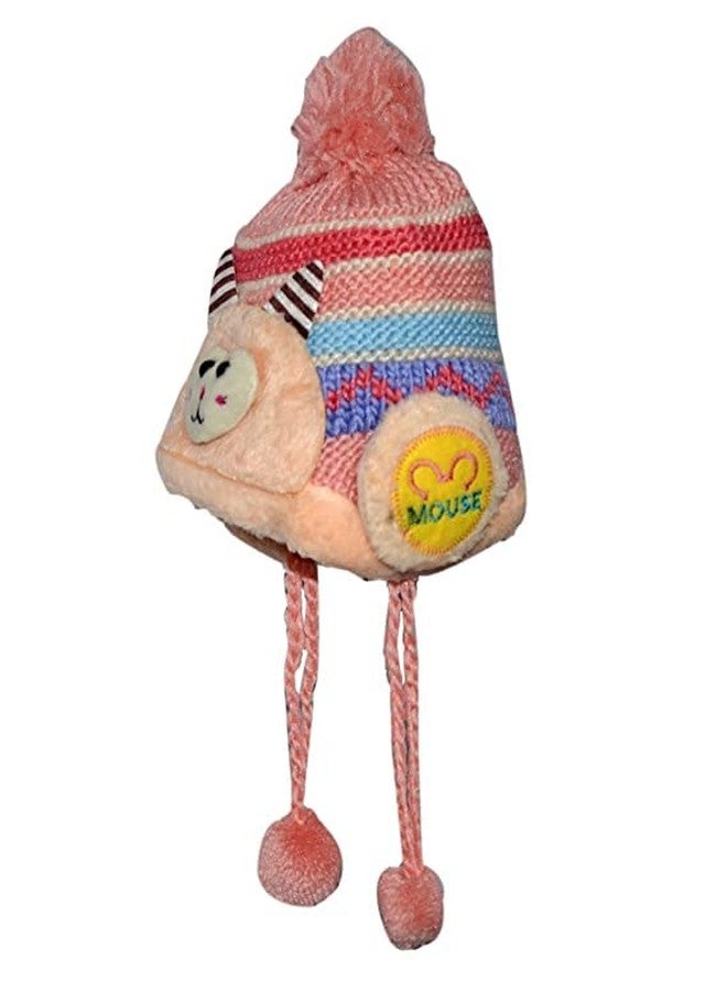 CHACKO Woolen Baby Winter Cap for Boys & Girls Winters Cute Ear Muffs/Ear Warmer for Girls_Pink (1-6 Year Pack of 1) - Image 2