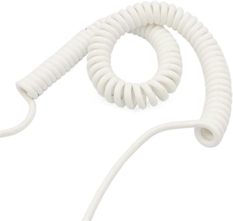 كابل حلزوني 6 نواة 26AWG 0.15 مم² سلك تمديد حلزوني قابل للسحب أبيض أحجام متعددة (تمديد 3 متر) - Image 1