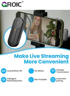 GROIC Wireless Lavalier Microphone for Android Phone/Tablet, 1RX+1TX Plug-and-Play, 90ft Transmission Range, Ideal for TIK Tok, Zoom, YouTube, Video Shooting, Interviewing  - Image 4