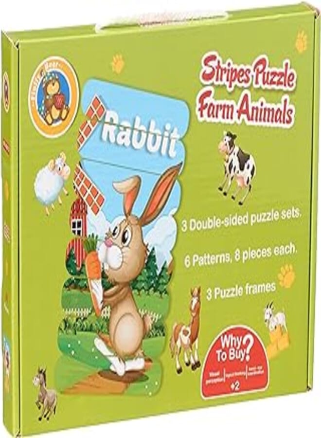 Stripes puzzle - farm animals