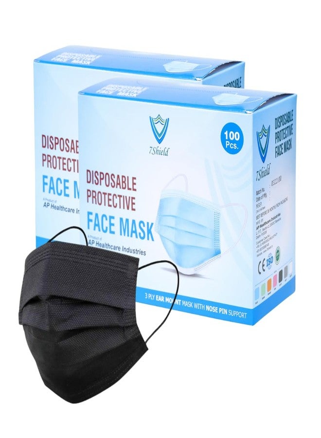 7Shield Surgical Mask 3 Layers Disposable PP Spun Bond Non-Woven Fabric CE,ISO and WHO-GMP Certified Particle Filtration Efficiency(PEE) with Adjustable Nose Pin Inside Surgical Mask 200pcs - Image 1