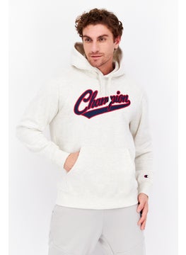 Champion سويت شيرت هودي رياضي رجال ملائم للخارج، بيج  - Image 1