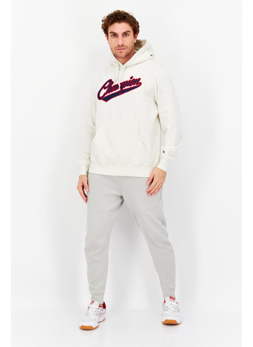 Champion سويت شيرت هودي رياضي رجال ملائم للخارج، بيج  - Image 4