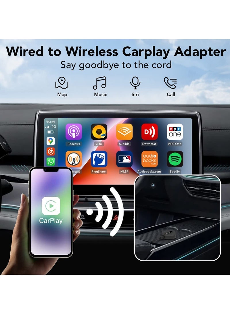 SYOSI 2023 Upgrade Carplay Wireless Adapter, Wireless Carplay Adapter Dongle for iPhone, Carplay Adapter Bluetooth 5.8GHz WiFi, Wireless CarPlay Dongle Adapter Supports iOS 10-16 Plug & Play - Image 1