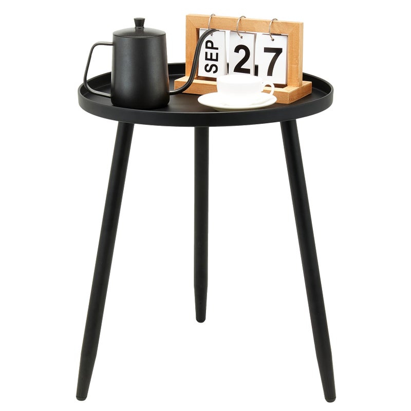 Decent EndSide Tables  Small Round Accent Table Metal Black Narrow Night Stands with 3 Legs Ideal for Any RoomSide Tables Living Room Bedroom Tall Plant Stand Balcony Indoor  Outdoor