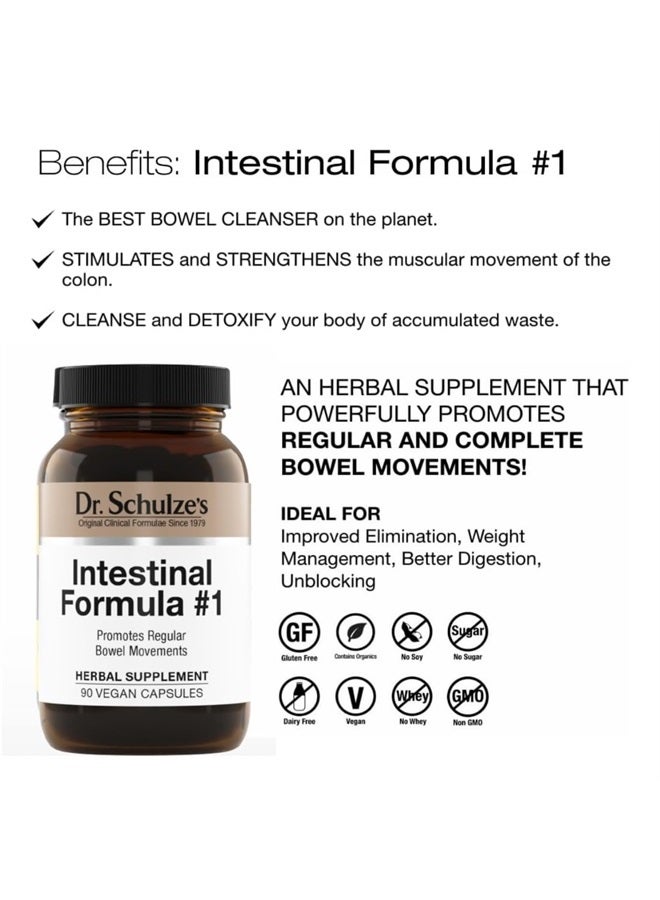 Dr. Schulze's Intestinal Formula #1 Colon Bowel Cleanse Laxative Capsules, 90 Count (90 Capsules) - Packaging May Vary - Image 5