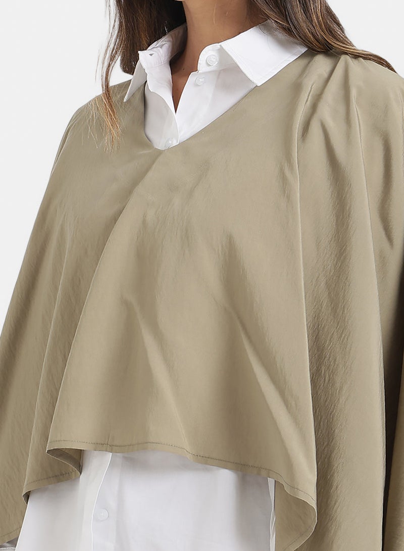 Carina V-Neck Asymmetrical Poncho - Image 5