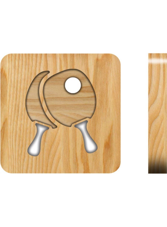 NIBEMINENT Solid Wooden Table Lamp Brown 19x19cm - Image 1