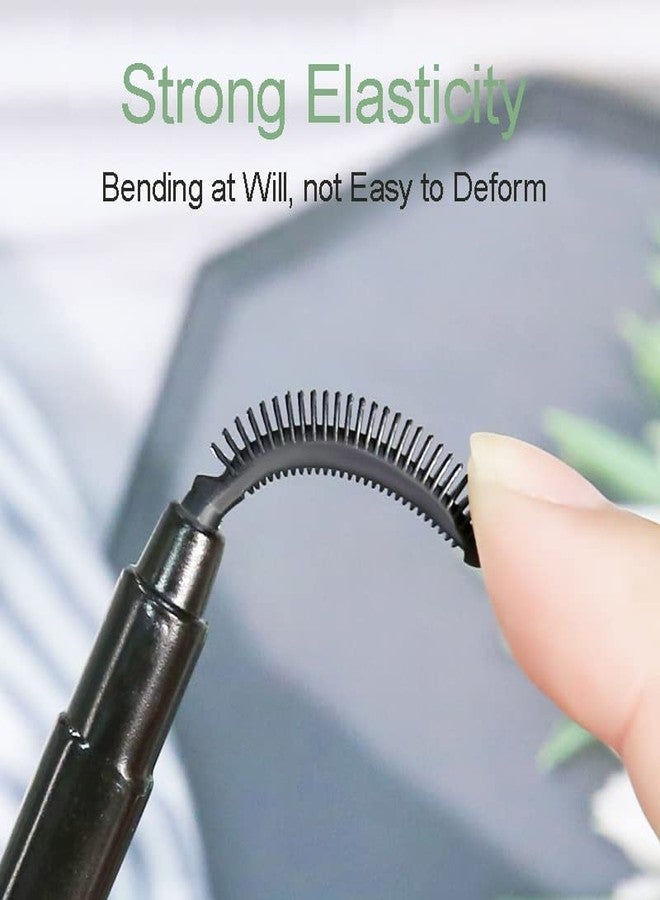BYVUTE Eyelash Comb, Lashes Brush Separator Mascara Brush Eyelashes Definer Lash Separating Cosmetic Tool Silicone Comb, With Dust Cover, 3 Pcs, Black (3 Black) - Image 2