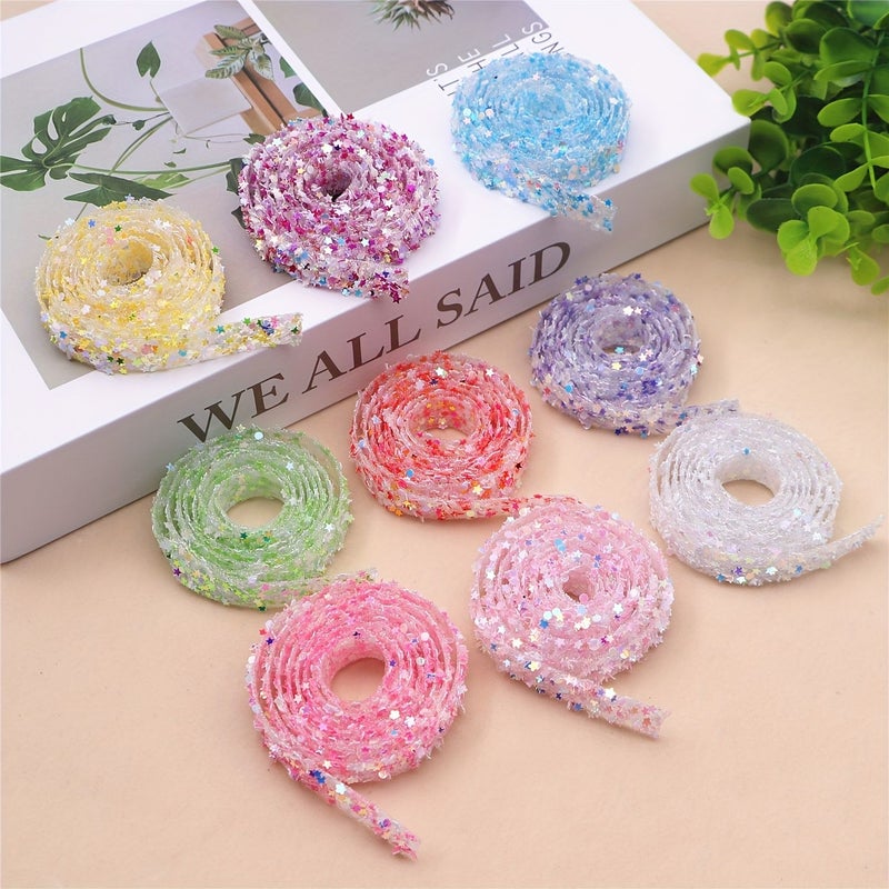 1 Yard Light Pink Shimmering Sequins Self Adhesive Rhinestone Strip for Crafts Jewelry Clothing Shoe Packaging Decoration - Image 2
