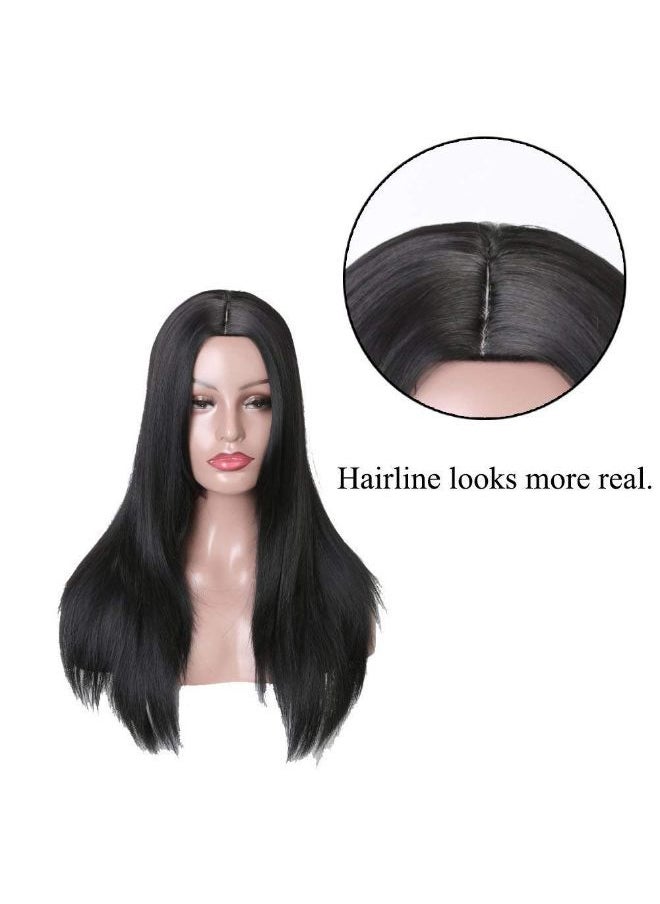 Foreign Holics - Synthetic Straight Full Head Women Wig Heat Resistant 24 Inches Long Free Wig Cap (Straight) - Image 1