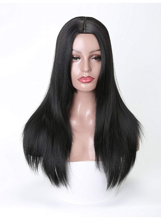 Foreign Holics - Synthetic Straight Full Head Women Wig Heat Resistant 24 Inches Long Free Wig Cap (Straight) - Image 1