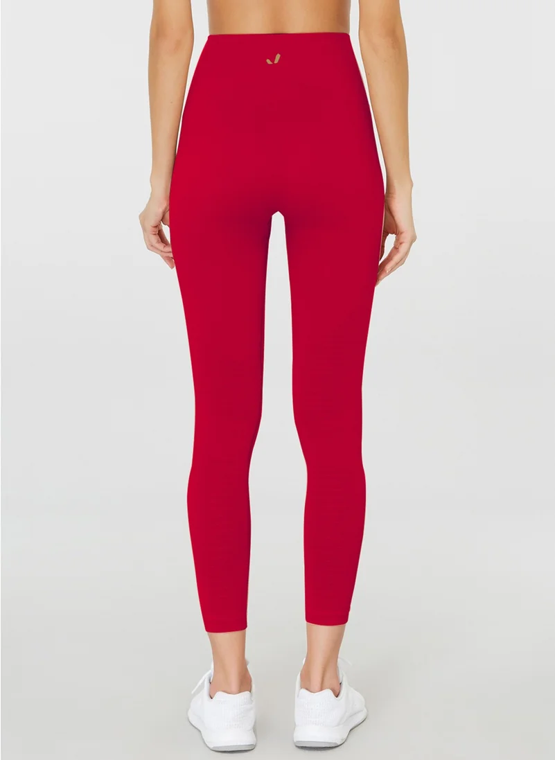 Jerf Gela High Waist, Flexible and Gathering Sports Leggings Red