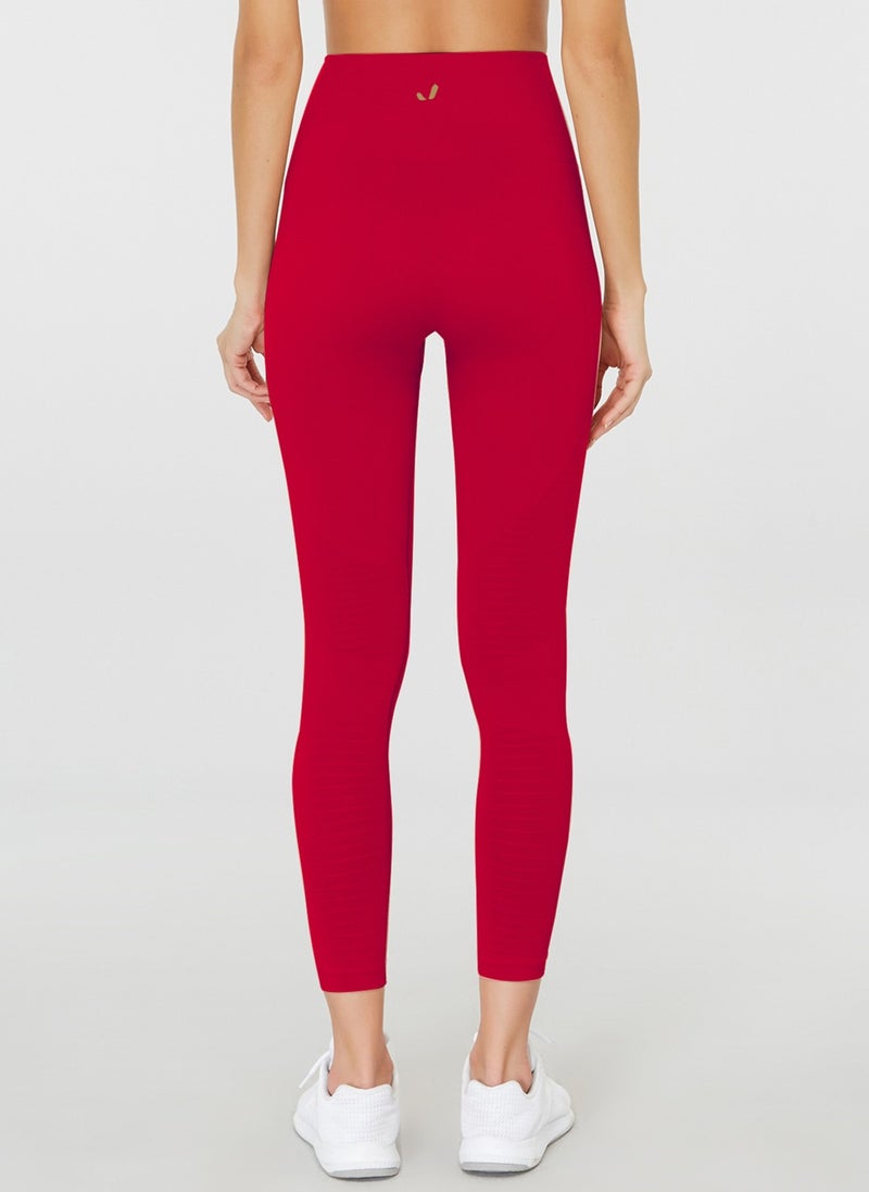 Jerf Gela High Waist, Flexible and Gathering Sports Leggings Red  - Image 2
