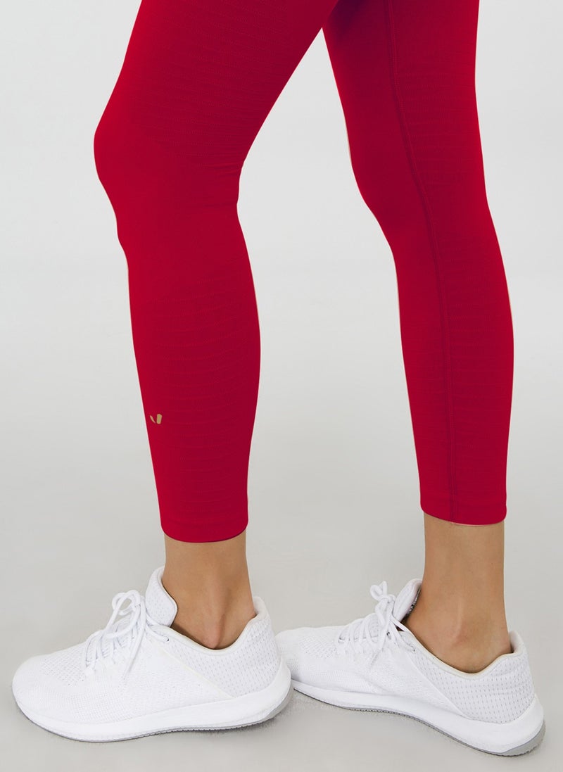 Jerf Gela High Waist, Flexible and Gathering Sports Leggings Red  - Image 4