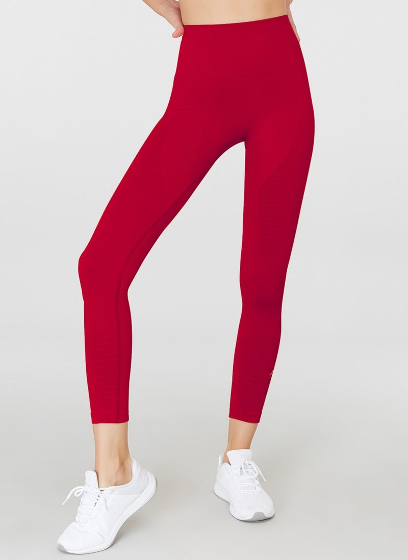 Jerf Gela High Waist, Flexible and Gathering Sports Leggings Red  - Image 1