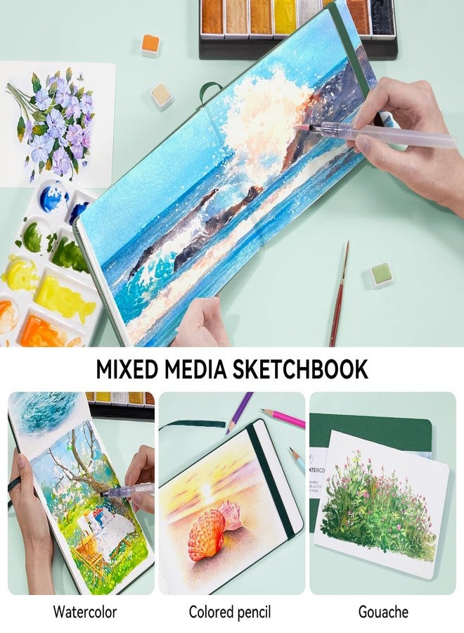 Lightwish Watercolor Journal, 100% Cotton Hot Press Art Supplies Watercolor Paper7.6” x 5.1”, 20 Sheets (140lb/300gsm), Acid-Free for Watercolors, Gouache, Acrylics - Image 5