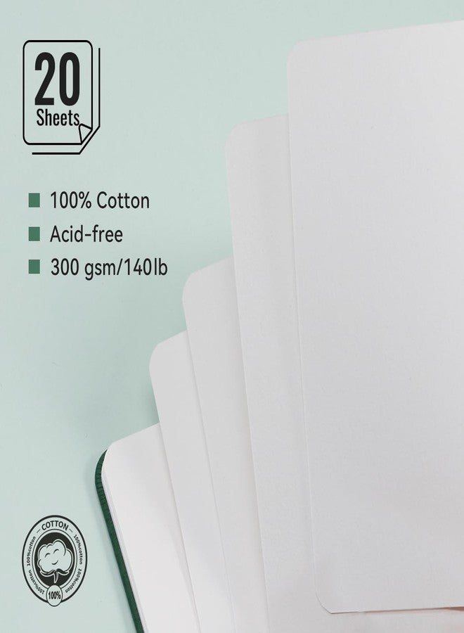 Lightwish Watercolor Journal, 100% Cotton Hot Press Art Supplies Watercolor Paper7.6” x 5.1”, 20 Sheets (140lb/300gsm), Acid-Free for Watercolors, Gouache, Acrylics - Image 2