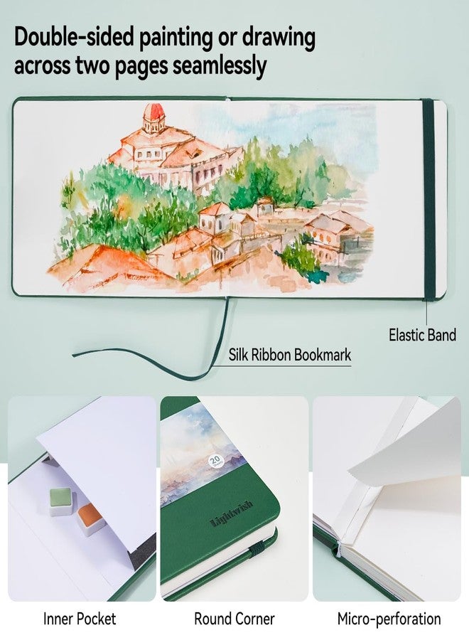 Lightwish Watercolor Journal, 100% Cotton Hot Press Art Supplies Watercolor Paper7.6” x 5.1”, 20 Sheets (140lb/300gsm), Acid-Free for Watercolors, Gouache, Acrylics - Image 3