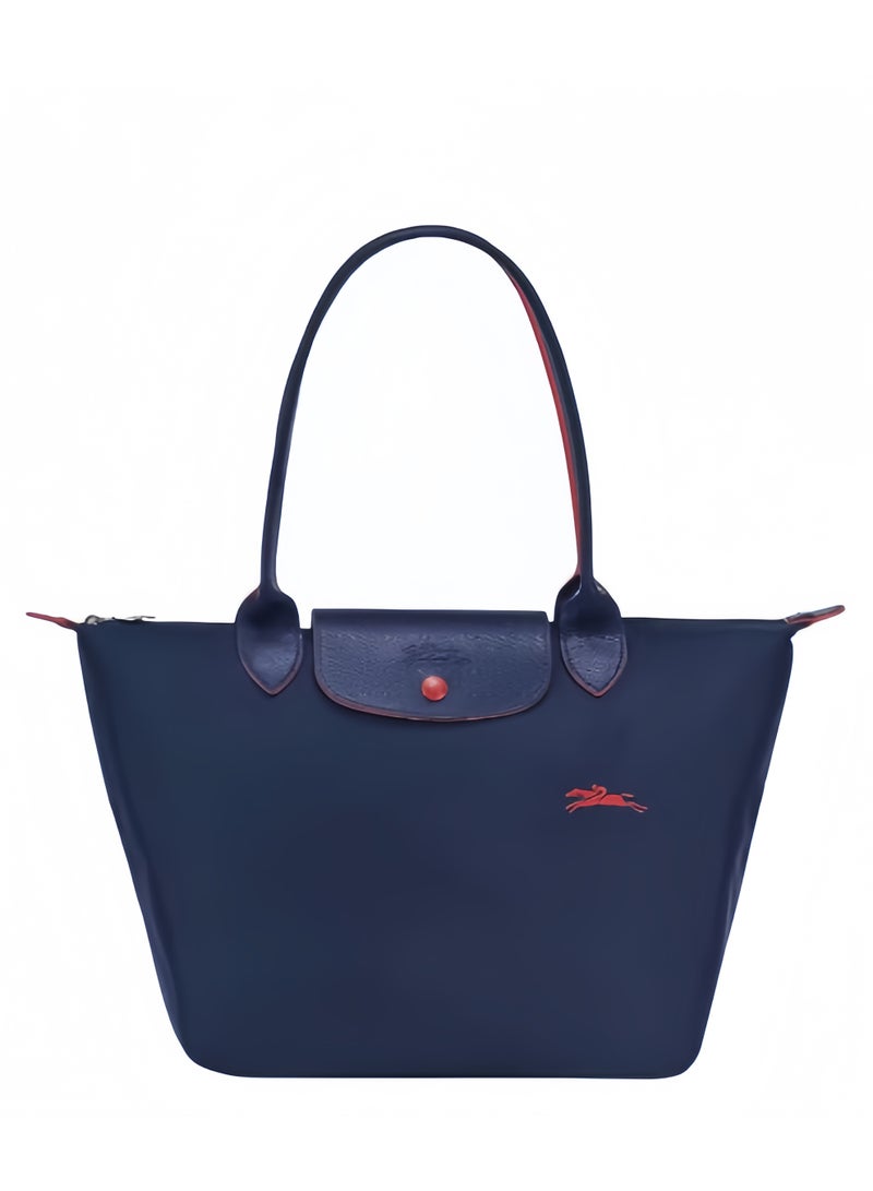 Longchamp Le Pliage Medium Navy Blue Shoulder Strap Women's 70th Anniversary Fashionable and Versatile Medium Cosmetic Bag, Handbag, Shoulder Bag - Image 1