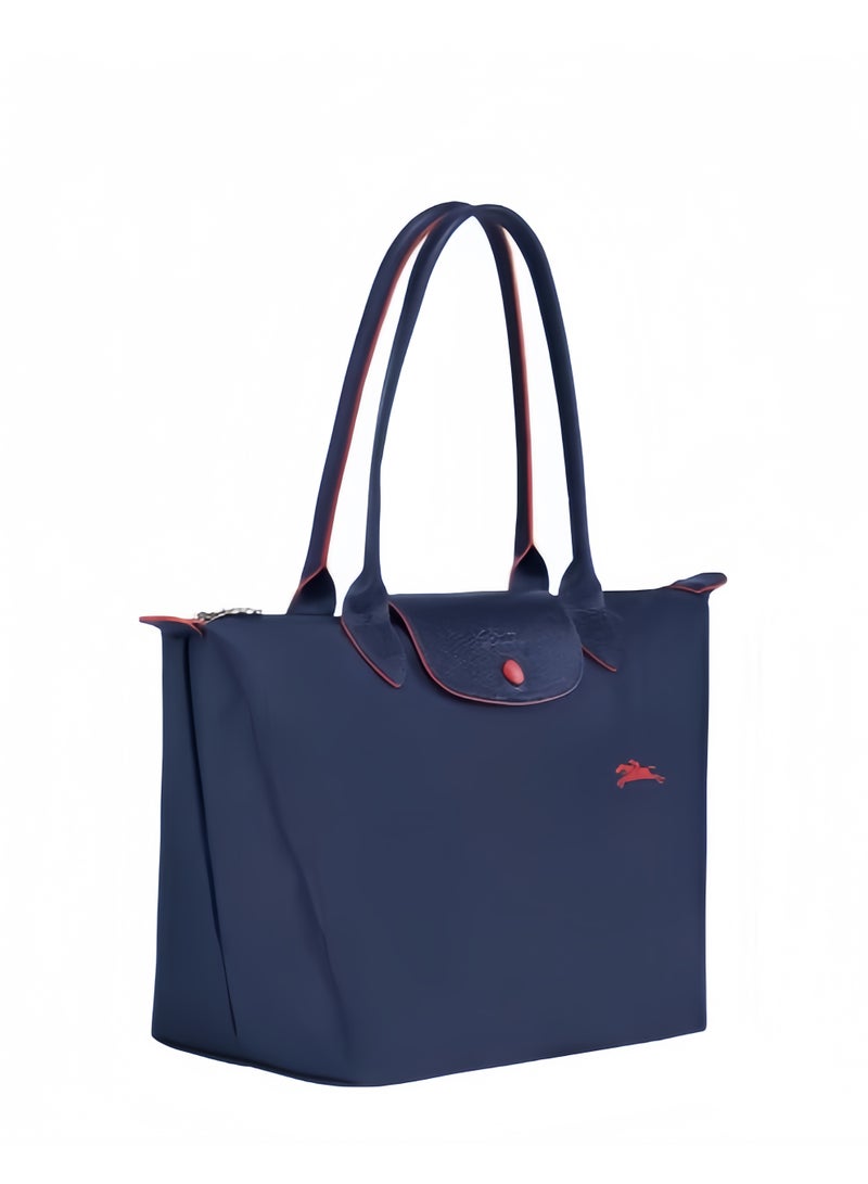 Longchamp Le Pliage Medium Navy Blue Shoulder Strap Women's 70th Anniversary Fashionable and Versatile Medium Cosmetic Bag, Handbag, Shoulder Bag - Image 3