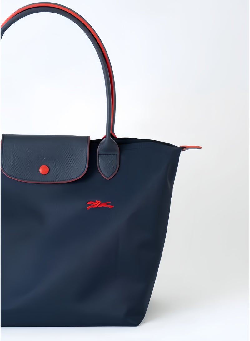 Longchamp Le Pliage Medium Navy Blue Shoulder Strap Women's 70th Anniversary Fashionable and Versatile Medium Cosmetic Bag, Handbag, Shoulder Bag - Image 4