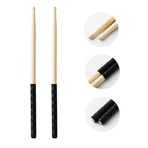 Musfunny Drumsticks ANTI-SLIP Handles for Drum Set, Wooden 5A Drum Sticks Exercise for Adults Musical Instrument Percussion Accessories - Image 2
