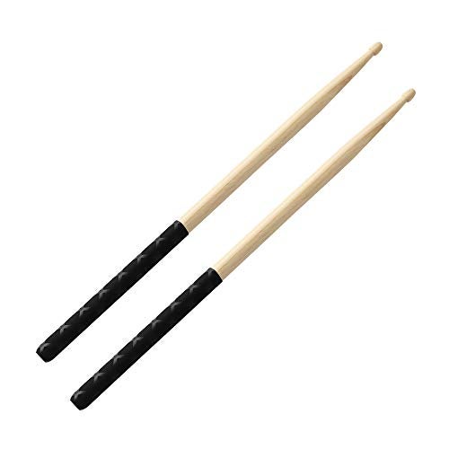 Musfunny Drumsticks ANTI-SLIP Handles for Drum Set, Wooden 5A Drum Sticks Exercise for Adults Musical Instrument Percussion Accessories - Image 1
