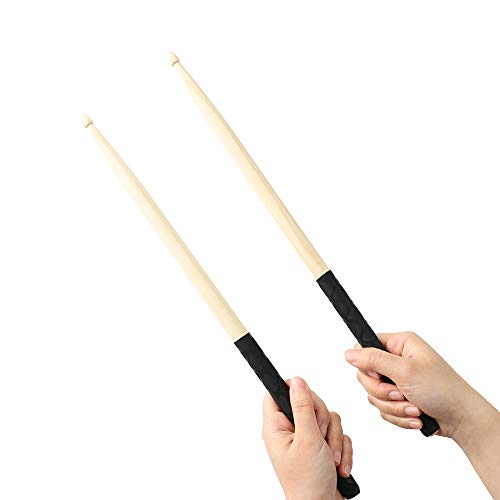 Musfunny Drumsticks ANTI-SLIP Handles for Drum Set, Wooden 5A Drum Sticks Exercise for Adults Musical Instrument Percussion Accessories - Image 4