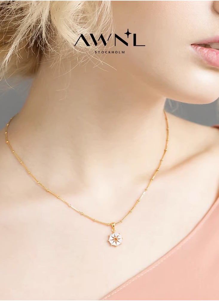 AWNL - AWNL Women's Necklace With CZ Diamond Sterling Silver Cardamom Flower Pendant Gift for Women Wife Girlfriend - Image 1